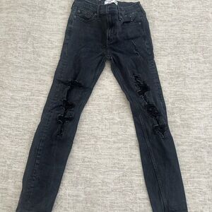 Abercrombie Kids Black Distressed Jeans